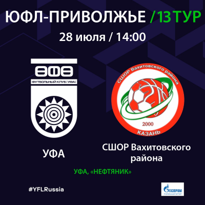 ЮФЛ. «Уфа» U-16 – СШОР Вахитовского р-на U-16 [LIVE]