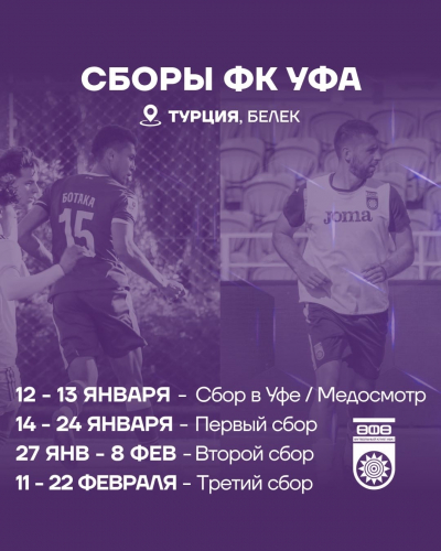12 января «Уфа» выходит из отпуска!