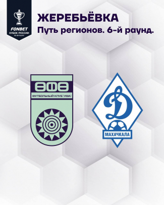 ФК «Уфа» в 6 раунде Пути регионов ФОНБЕТ Кубка России сыграет с «Динамо-Махачкала»