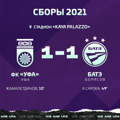 ФК «Уфа» контрольным матчем с БАТЭ завершает турецкие сборы!