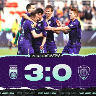 ФК «Уфа» крупно побеждает «Ахмат»