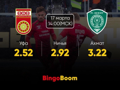 Анонс матча «Уфа» — «Ахмат» от БК BingoBoom, официального партнера ФК «Уфа»